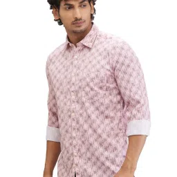 Parx Red Slim Fit Printed Shirt image 3
