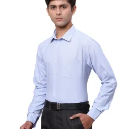 Park Avenue Blue Slim Fit Texture Shirt image 3