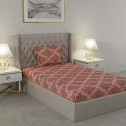 Raymond Home Delight Light Brown 104 TC Cotton Single Bedsheet with 1 Pillow Cover-picture-16