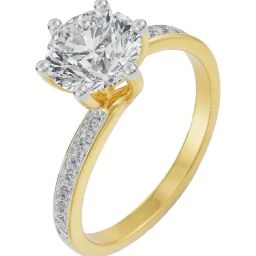 Emori 14k Yellow Gold & Diamond Twisted Solitaire Ring-picture-0