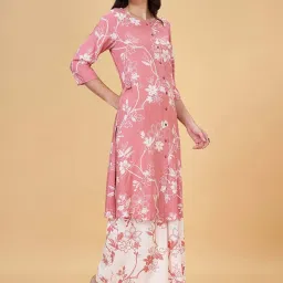 Rangmanch by Pantaloons Peach Floral Print Straight Kurta image 3