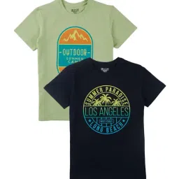 Gini & Jony Kids Multicolor Cotton Printed T-Shirts - Pack of 2-picture-10