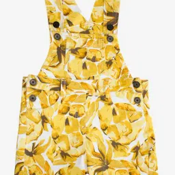 Kiddopanti Kids Yellow Printed Dungaree-picture-19