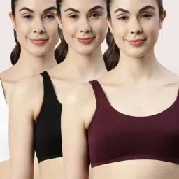 Enamor Multicolor3 Scoop Neck Sports Bra-image-3