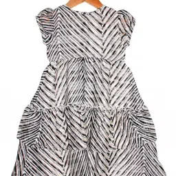 Kiddopanti Kids White & Black Printed Dress-picture-32