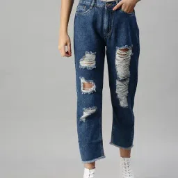 showoffff SHOWOFF Casual Mom Fit High-Rise Blue Jeans-picture-38