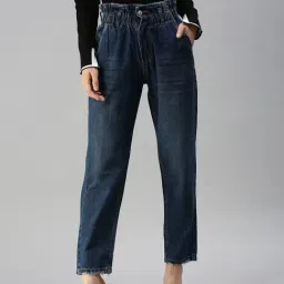 SHOWOFF Clean Look Blue Mom Fit Denim Jeans-image-10