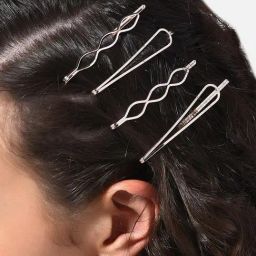 Zaveri Pearls Set of 4 Rose Gold Contemporary Hair Pins-ZPFK9878-picture-11