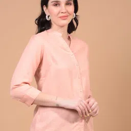 Crimsoune Club Peach Blended Solid Shirt image 3