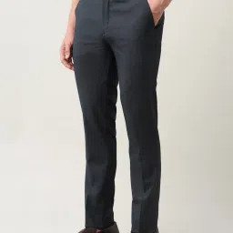 Arrow New York Blue Polyester Slim Fit Textured Formal Trousers image 3