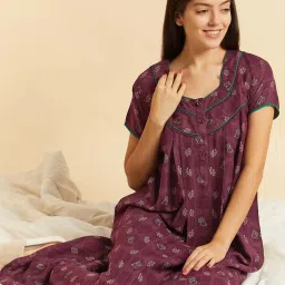 Sweet Dreams Purple Printed Nighty image 3