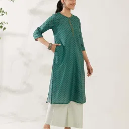 Daali Green Printed Straight Kurta image 3
