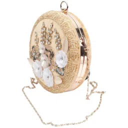 Odette Brown & White Embellished Sling Handbag image 3