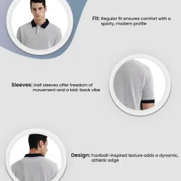 Red Tape White Regular Fit Self Pattern Polo T-Shirt image 3