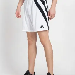 Adidas White Regular Fit Striped Sports Shorts image 3
