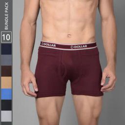 Dollar Bigboss Assorted Cotton Regular Fit Trunks - Pack Of 10-picture-8