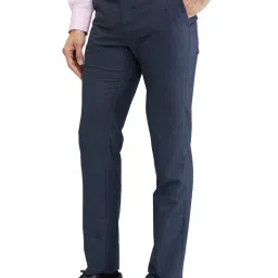 Raymond Blue Slim Fit Checks Trousers image 3