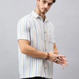 CHIMPAAANZEE Multicolor Regular Fit Striped Shirt image 3