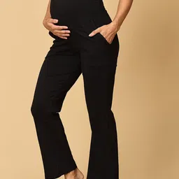 The Mom Store Women Pack Of 2 Cotton Comfy Maternity Trackpants image 2