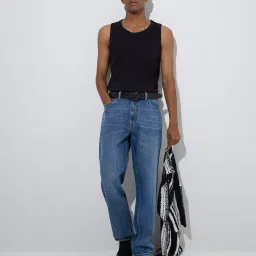 nuon men Nuon by Westside Blue Faded Relaxed-Fit Mid-Rise Jeans image 3