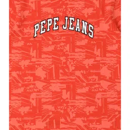 Pepe Jeans Kids Peach & Orange Printed T-Shirt image 3