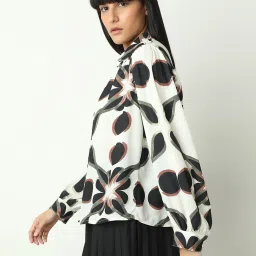 Vero Moda Black & White Viscose Printed Shirt image 3
