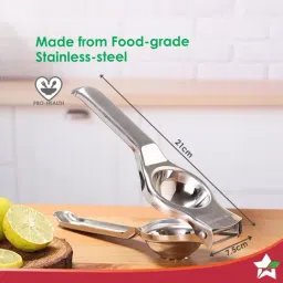 Wonderchef Silver Stainless Steel Ambrosia Lemon Squeezer with Bottle Opener image 3