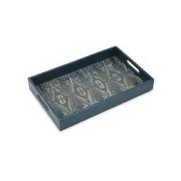 Fabindia Adhrit Blue Wood Adhrit Tray image 3