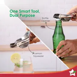 Wonderchef Silver Stainless Steel Ambrosia Lemon Squeezer with Bottle Opener image 4