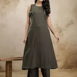 Stylum Yoke Design Mirror Work Round Neck Kurta With Palazzos-picture-17