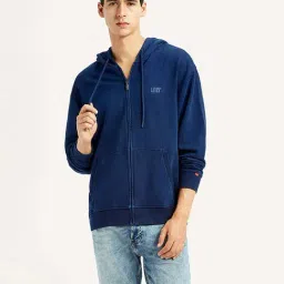 Levi's Navy Cotton Regular Fit Logo Printed Hooded Sweatshirt-picture-36