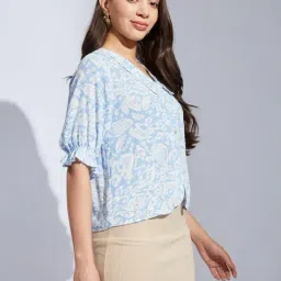 Latin Quarters Blue Regular Fit Printed Shirt image 3