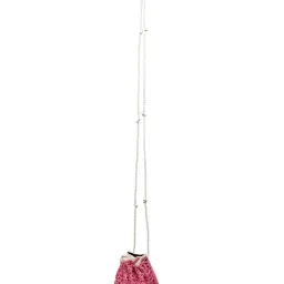Hie Candy Pink Textured Medium Sling Handbag image 4