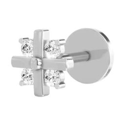 Sparkles Lab Grown Diamond 14k (585) White Gold Nosepin for Women-picture-11