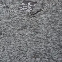 Sports52 wear Men Grey Melange Round-Neck Dry Fit Training or Gym T-shirt image 3