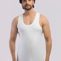 Vip White Regular Fit Striped Vest - Pack Of 2 image 2