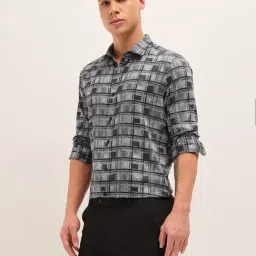 The Bear House Black Cotton Printed Regular Fit Shirt image 3