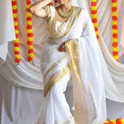 Sundarii White Cotton Blend Saree-picture-41