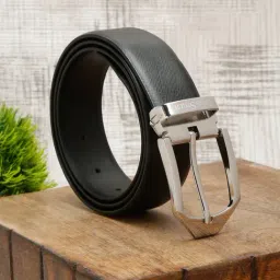 Louis Stitch Black Textured Leather Formal Belt for Men-picture-41