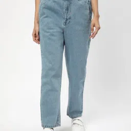 R&B Light Blue Cotton Regular Fit High Rise Jeans-picture-21