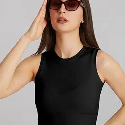 SHAHVEER CREATION Women Pack of 2 Ribbed Cotton Fitted Crop Top image 5