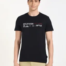 Tommy Hilfiger Desert Sky Cotton Regular Fit Logo Printed T-Shirt-picture-19