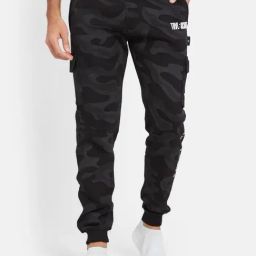 Octave Black Regular Fit Camouflage Joggers-picture-32