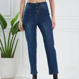 KASSUALLY Blue Relaxed Fit Mid Rise Jeans-picture-29