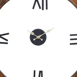 CHRONIKLE Brown Wood Elegance Round Dial Analog Roman Numbers Wall Hanging Clock image 2