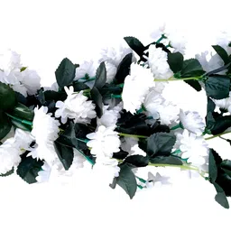 apka mart White & Green Hanging Marigold Artificial Flower image 4