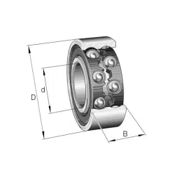 FAG Deep Groove Ball Bearing Double Row Inner Dia 20 mm, Outer Dia 47 mm, Width 12 mm, Z-548816.01.KL image 2