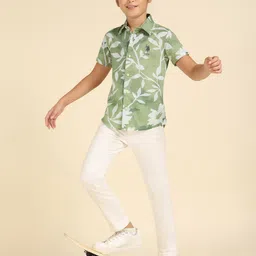U.S. Polo Assn. Kids Boys Cotton Classic Floral Printed Casual Shirt-image-11