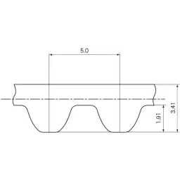 Mitsuboshi High Hardness Synthetic Rubber Mega Torque G Timing Belt MTS5M Type (545 mm, Teeth 109), 250MTS5M545 image 2