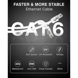 LOTA Cat6 Ethernet Cable High Speed PVC White 30 m with RJ45 Connector, ‎MST-1333-LT image 4
